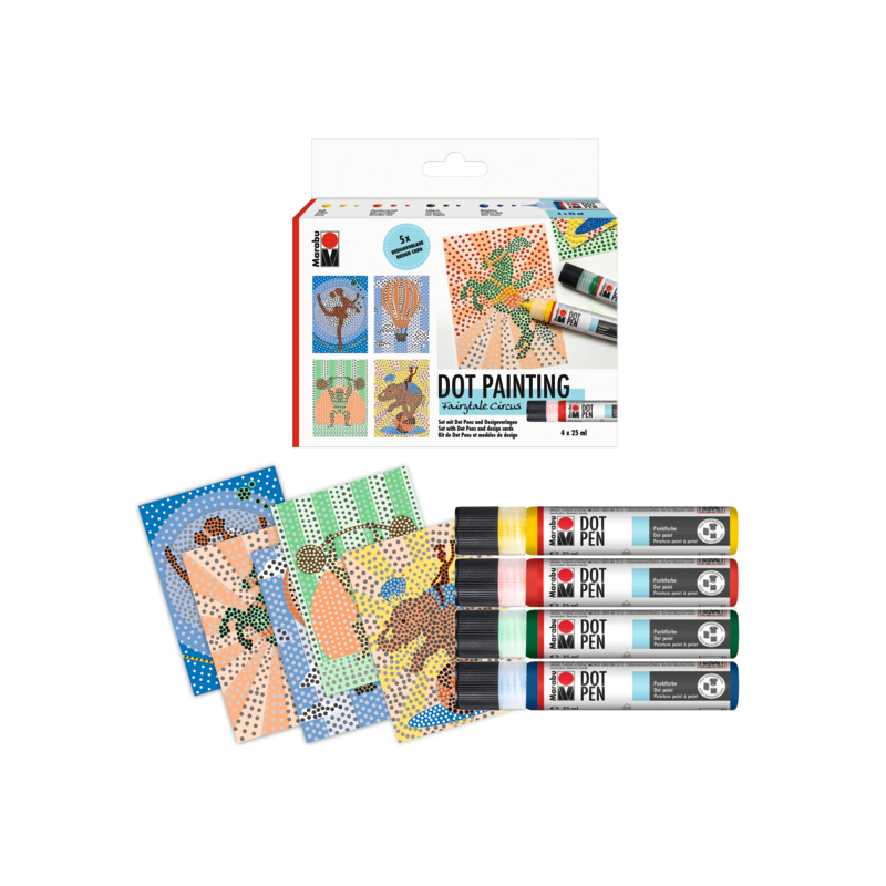 Zestaw pisaków do kropek Marabu DOT PAINTING "Fairytale Circus" 4x25 ml - art.1801000000082