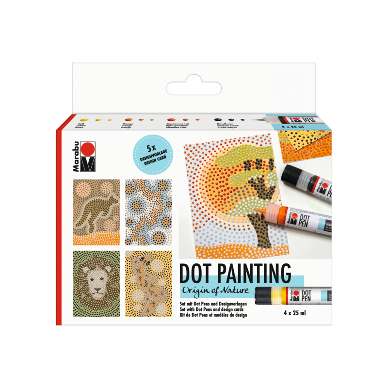 Zestaw pisaków do kropek Marabu DOT PAINTING "Origin of Nature" 4x25 ml - art.1801000000080