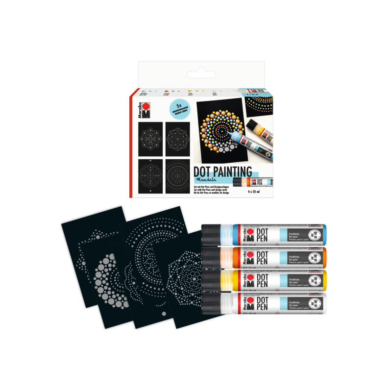 Zestaw pisaków do kropek Marabu DOT PAINTING "Mandala" 4x25 ml - art.1801000000084
