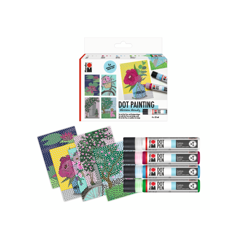 Zestaw pisaków do kropek Marabu DOT PAINTING "Blossom Beauty" 4x25 ml - art.1801000000081
