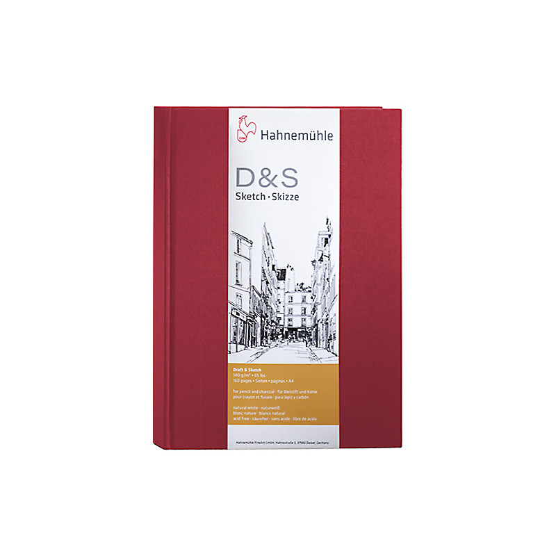 Szkicownik Hahnemühle Sketch Book D&S 140g - A4 portret - czerwona okładka