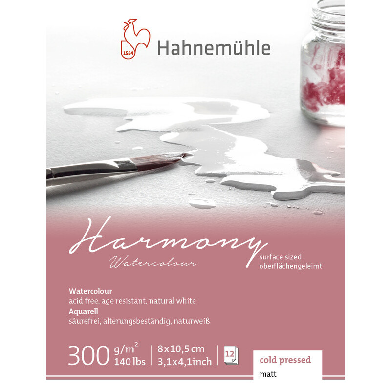 Blok do akwareli Hahnemuhle Harmony 300 g cold pressed - 8 x 10,5 cm