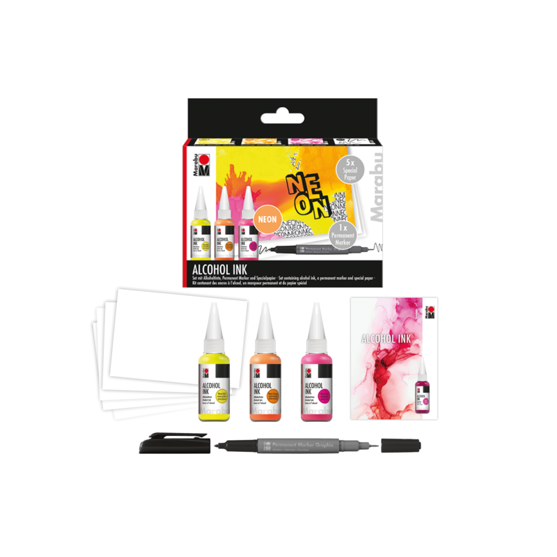 Zestaw tuszy alkoholowych Marabu ALCOHOL INK 3 x 20 ml - sklep dla plastyków gart.pl