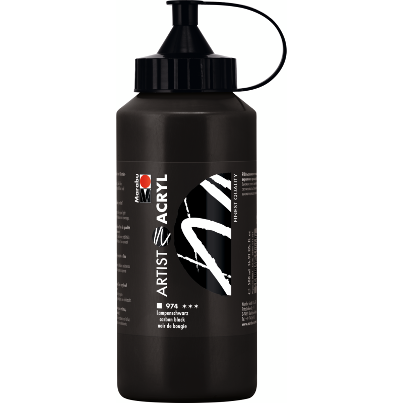 farba akrylowa ARTIST ACRYL nr 974 Carbon black - 500 ml
