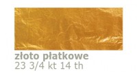 Złoto w płatkach 24 i 3/4 karata - transferowe