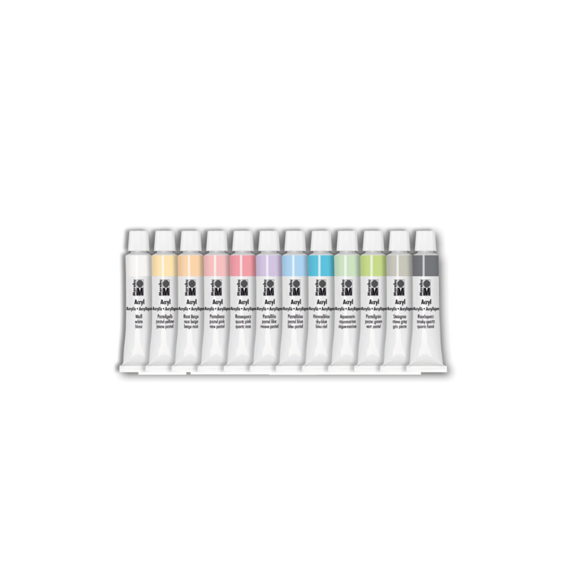 Komplet farb akrylowych Marabu ACRYL 12x12ml - PASTEL