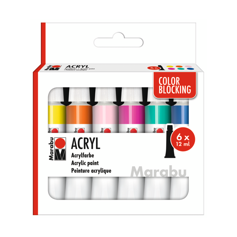 Komplet farb akrylowych Marabu ACRYL 6x12 ml - art. 1210000000213