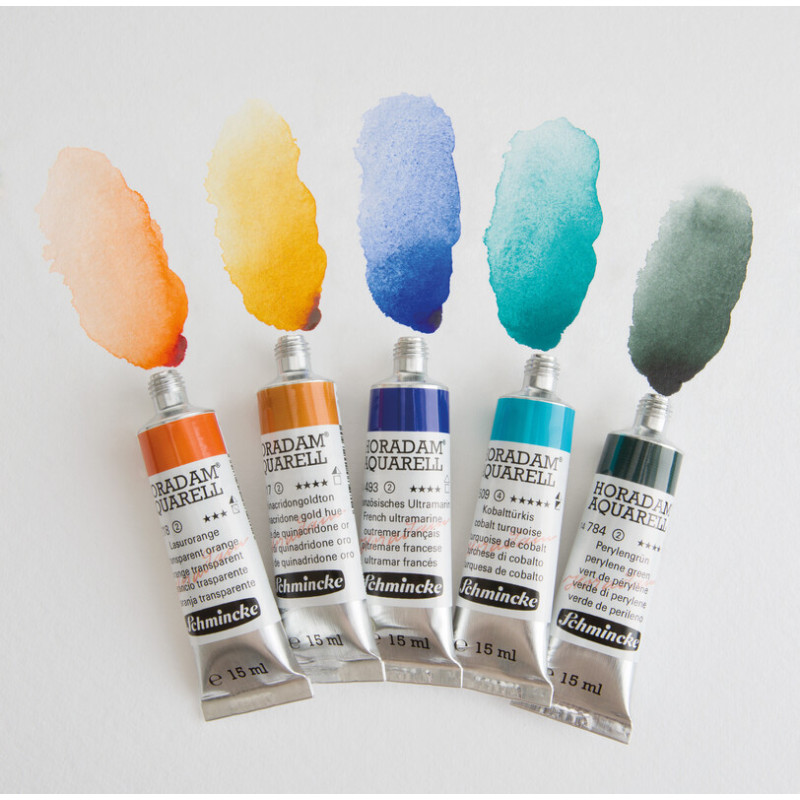 Schmincke Horadam 12x15 ml + paleta - komplet akwareli w drewnianej kasecie art. 74512097