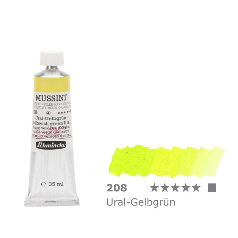 Farba olejno-żywiczna 35 ml Schmincke MUSSINI - 208 Yellowish Green Ural