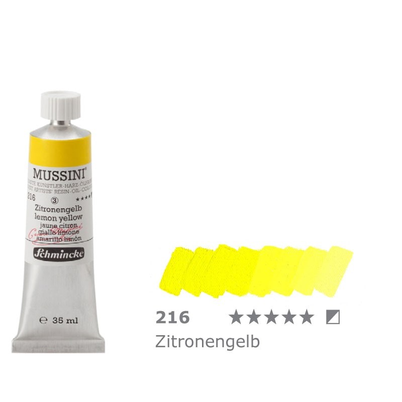 Farba olejno-żywiczna 35 ml Schmincke MUSSINI - 216 Lemon Yellow