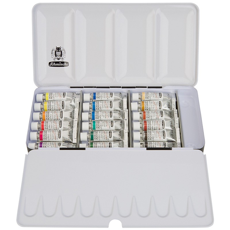 Komplet akwareli Schmincke Horadam 10 tubek po 5 ml  w metalowej kasecie - gart.pl