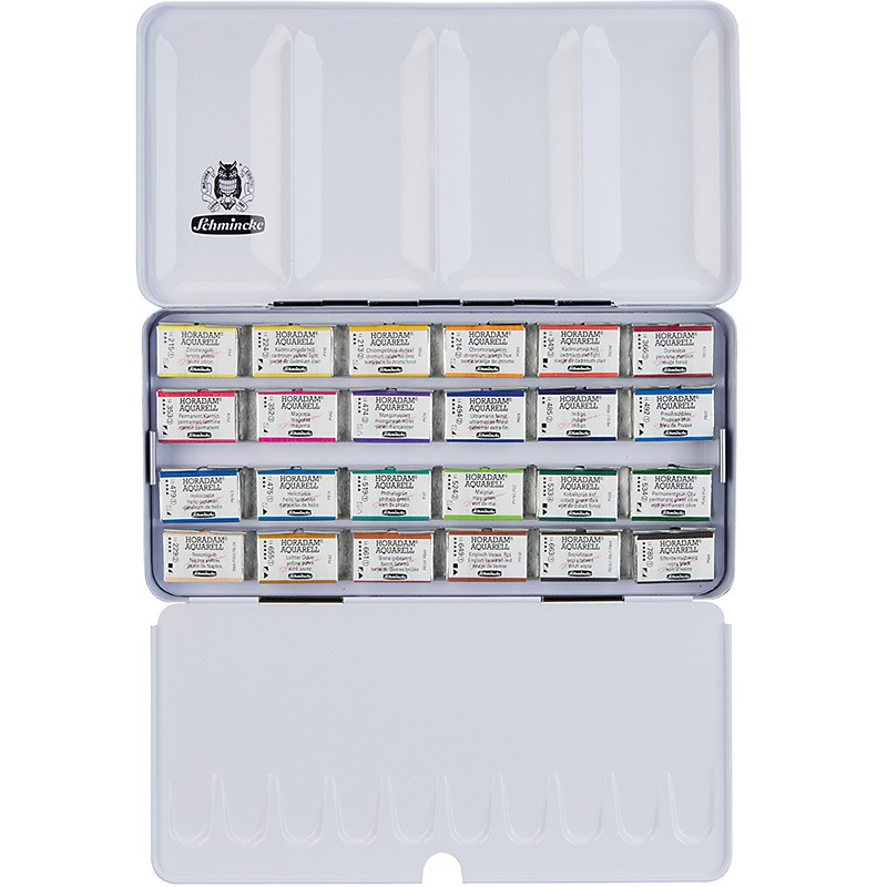 Komplet akwareli Schmincke Horadam 24 kostki w metalowej kasecie - gart.pl