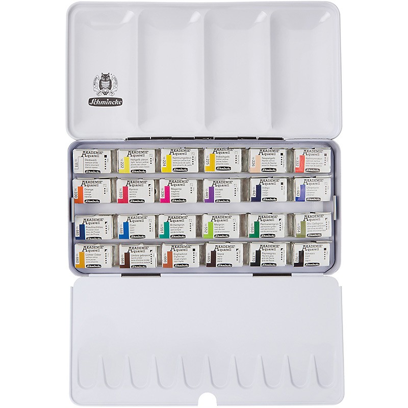 Komplet akwareli AKADEMIE 24 x 1/1 kostki w metalowej kasecie - art. 75425097