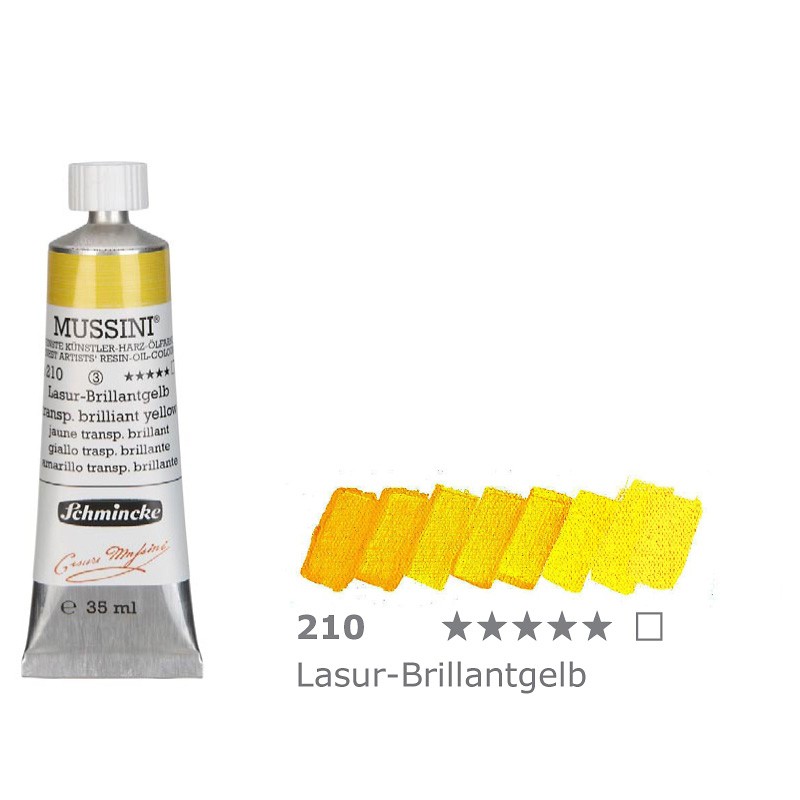 Farba olejno-żywiczna 35 ml Schmincke MUSSINI - 210 Transparent Brilliant Yellow