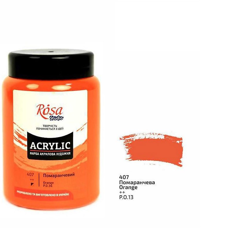 farba akrylowa Rosa STUDIO nr 407 Orange  - sklep dla plastyków gart.pl